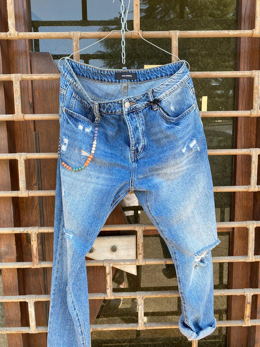 JEANS CARROT CON CATENA GTJ043 TELAMIRA SS2024