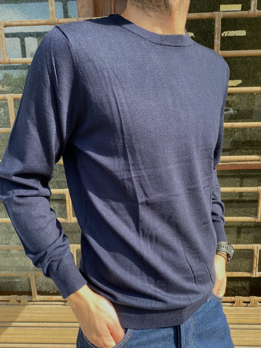 Maglia Lana girocollo Blu Telamira MV-040 A/W 25