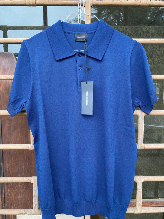 Polo in viscosa BLU NAVY MV-006 TELAMIRA SS24