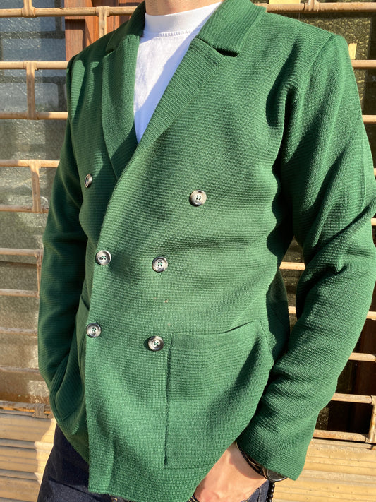 Giacca in maglia doppio petto Verde DP200 A/W 25